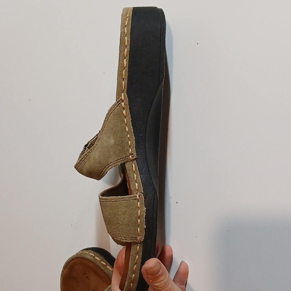 Minnetonka Women's Size 8 Tan Brown Gladiator Sandal Flat Slip On Shoe Leather - Picture 5 of 6